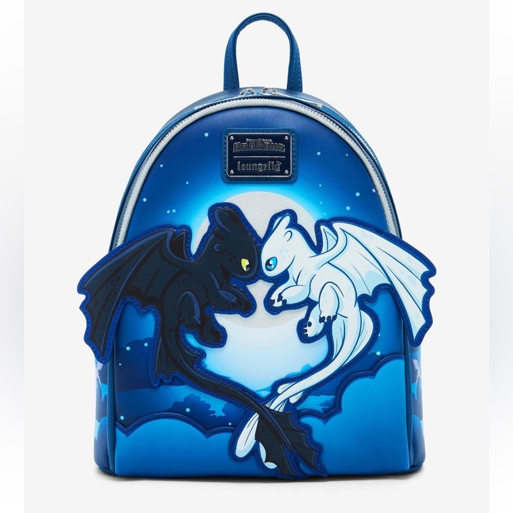 NEW Loungefly How to Train Your Dragon Toothless & Light Fury Mini Backpack